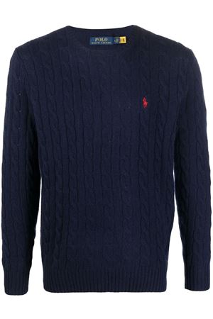 Navy blue wool-cashmere blend sweater RALPH LAUREN | 710876762002NAVY
